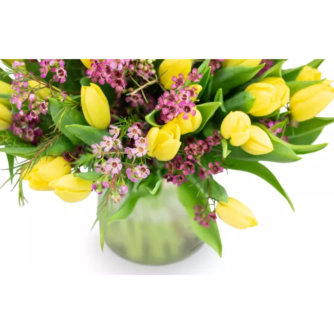 Bouquet of yellow tulips